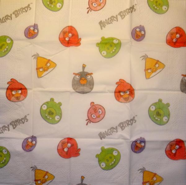 BF-333 Known Figures - 4-ply - Angry Birds - Handkerchief - SALE !